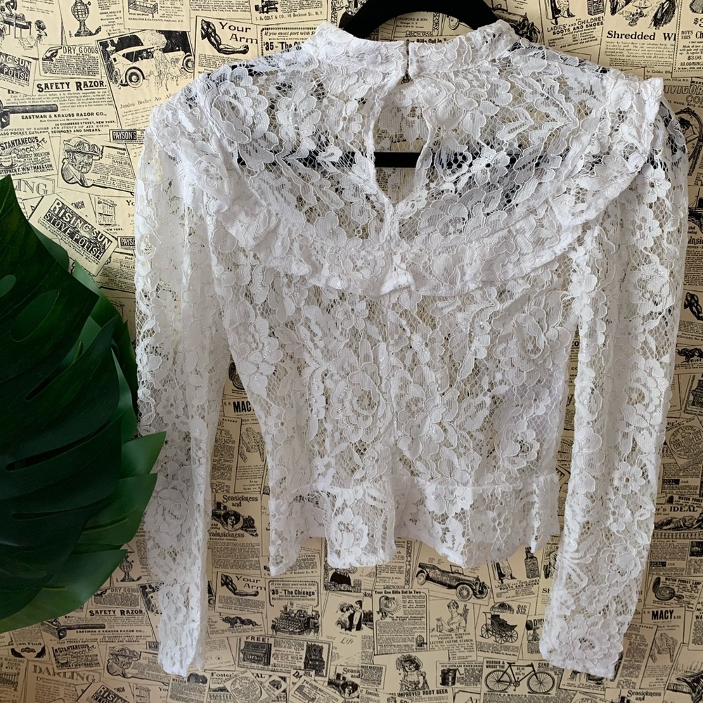 Reformation Tristan top white lace NWT size 2 XS - Picture 6 of 12
